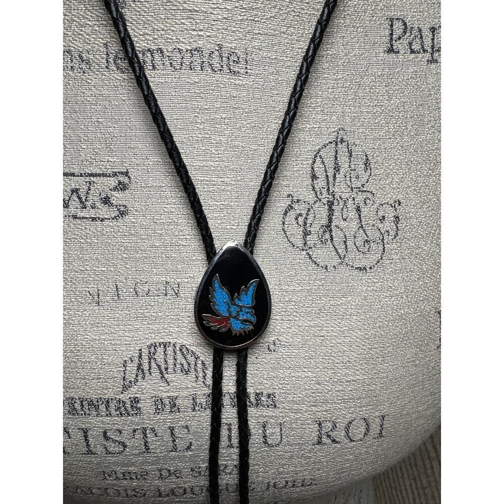 Vintage Turquoise Eagle Bolo Tie USA Western